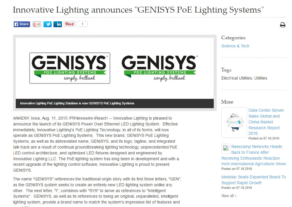 genisys press release