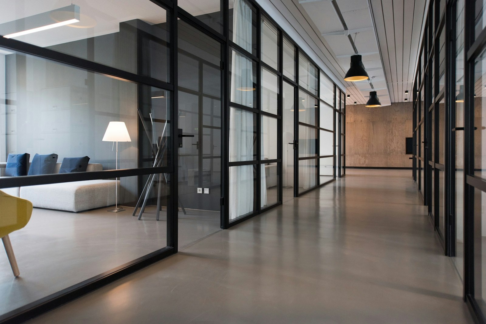 Commercial office with modern LED lighting from GENISYS PoE case studies