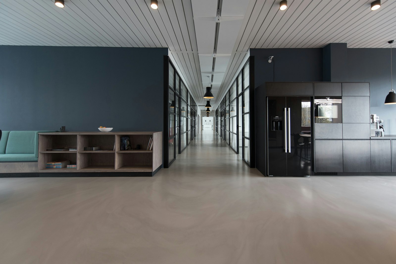 Modern commercial office where teams contact GENISYS about PoE lighting