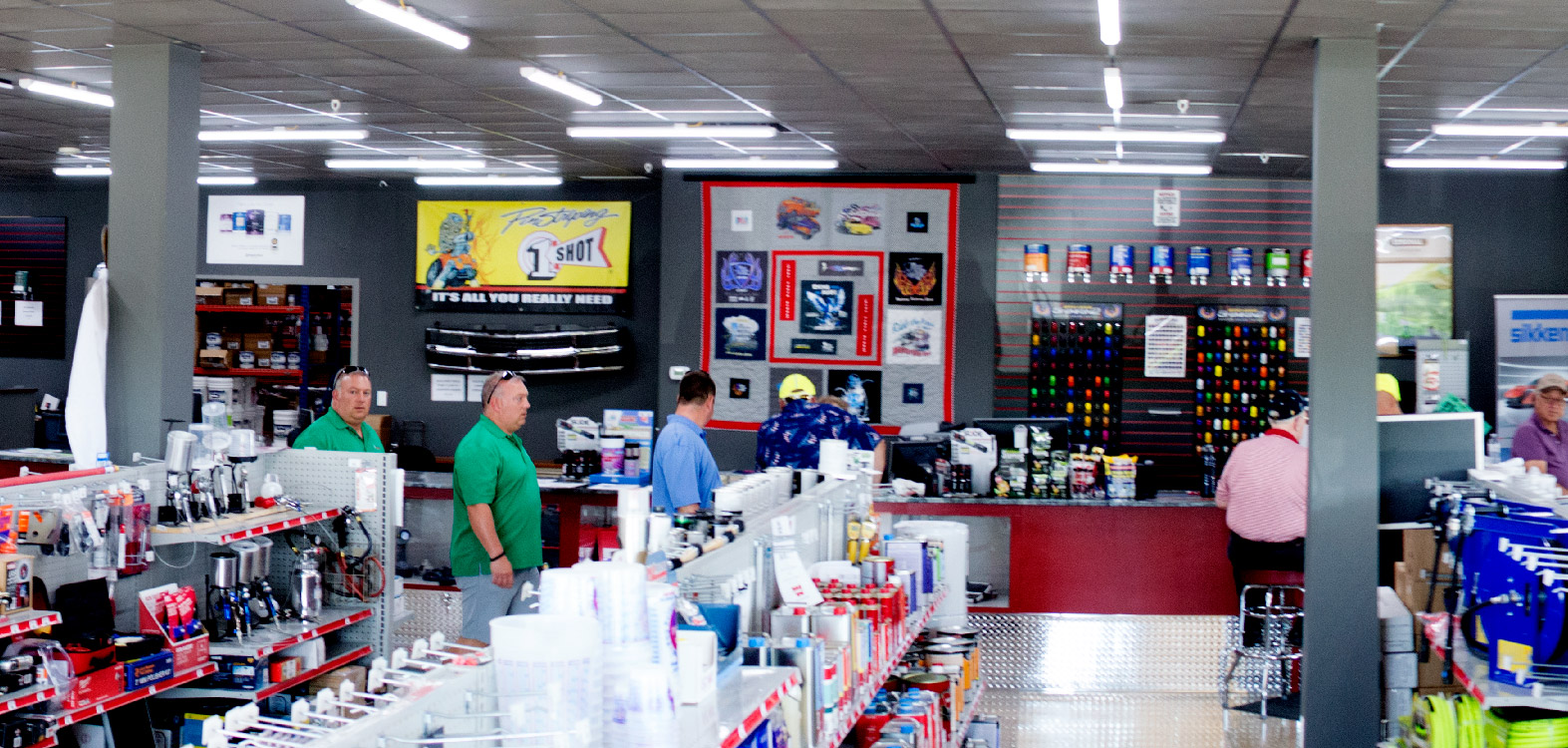 Body Parts Store warehouse with GENISYS PoE high-bay lighting