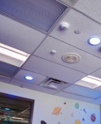 After: GENISYS PoE LED ceiling fixtures and sensors in the Judson Center therapy classroom
