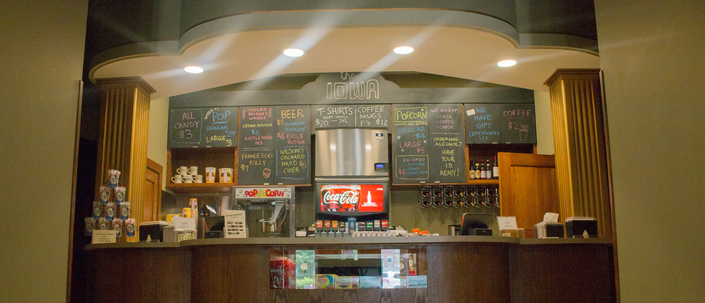 Iowa Theater concessions area lit with GENISYS PoE fixtures
